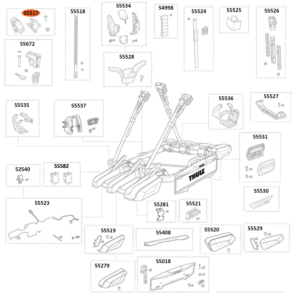 THULE OutPace 90132 Wheel Holder Pump Buckle (55517)