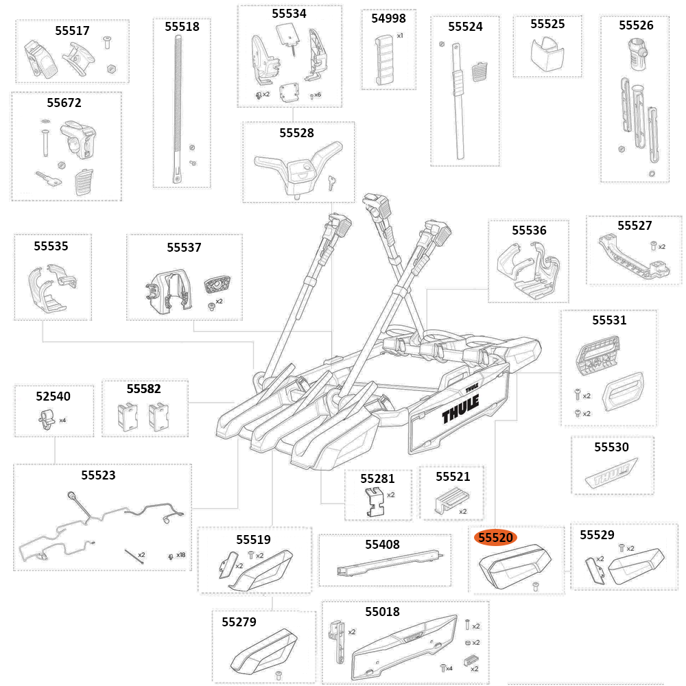 THULE OutPace 90132 Wheel Tray Last Position Right (55520)
