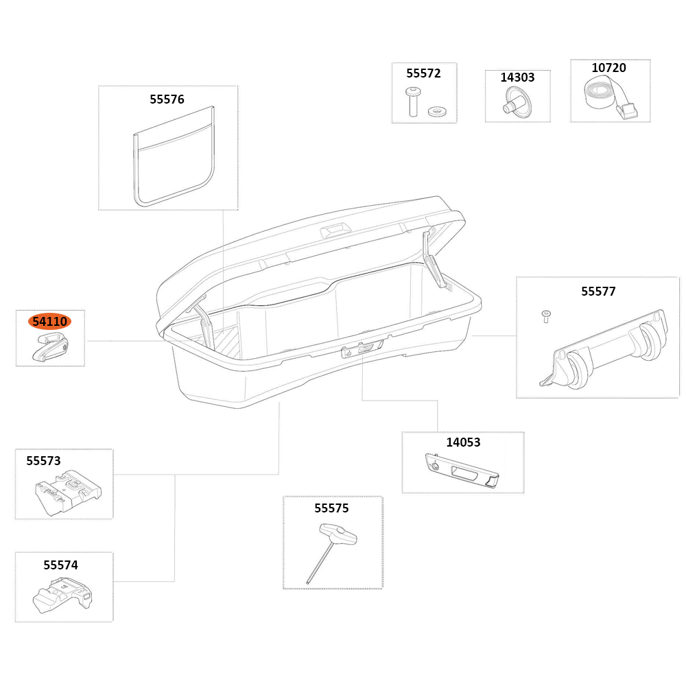 THULE Santu Roof Box Rear Hinge LidLifter ML 100XT (54110)