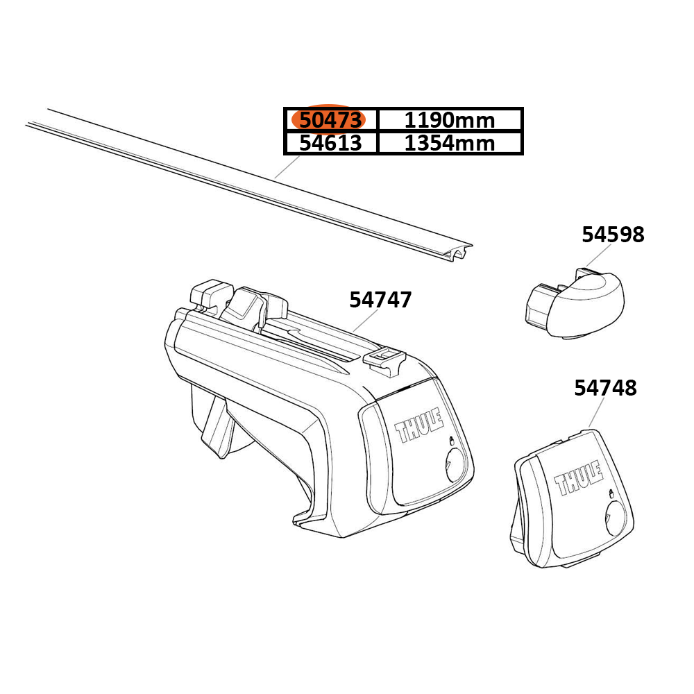 Thule SmartRack Aluminium Cover Strip T-Slot 1190mm (50473)