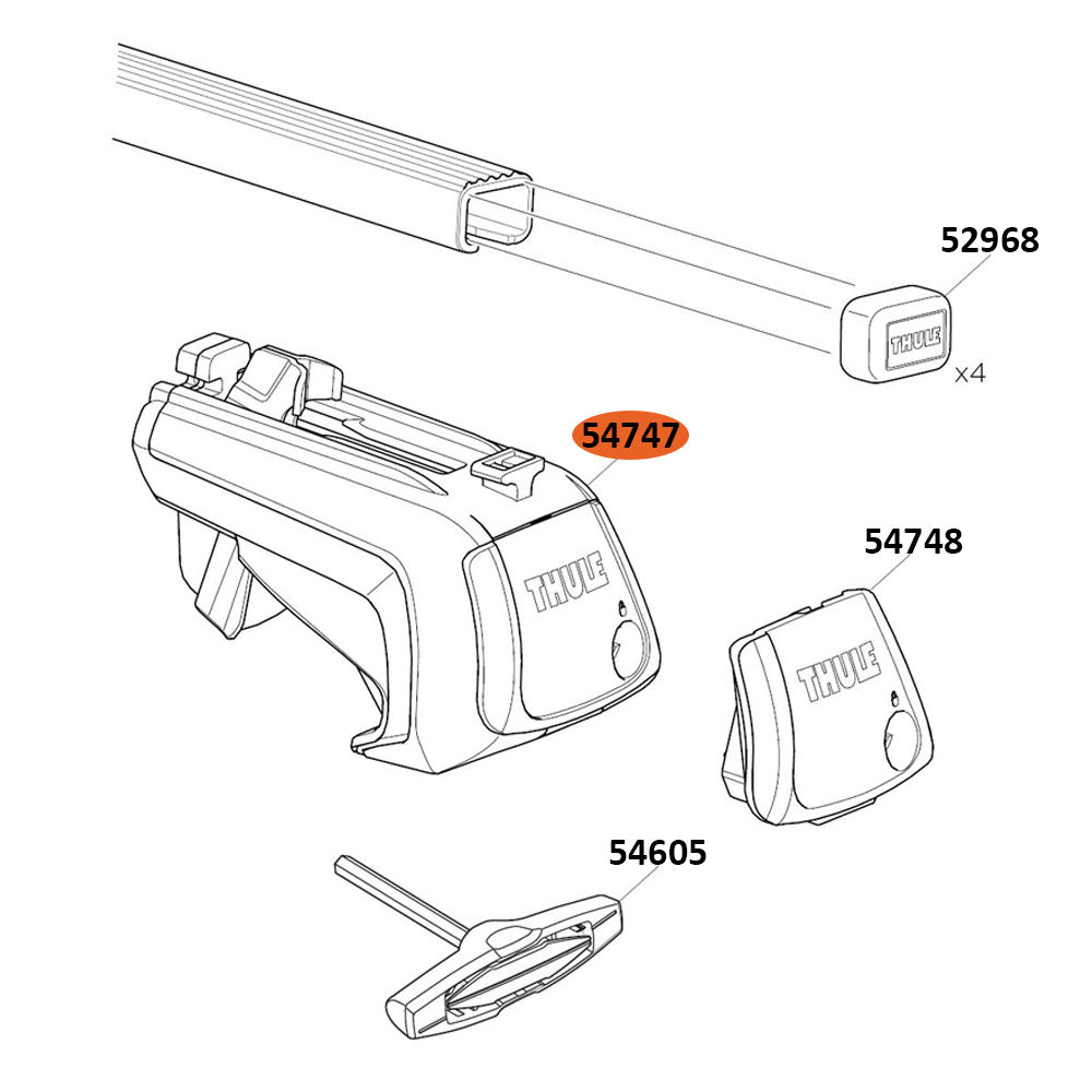 Thule SmartRack SquareBar Foot (54747)