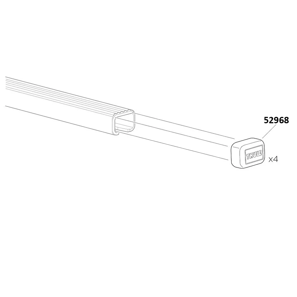 Thule SmartRack SquareBar End Cap 4 Pieces (52968)