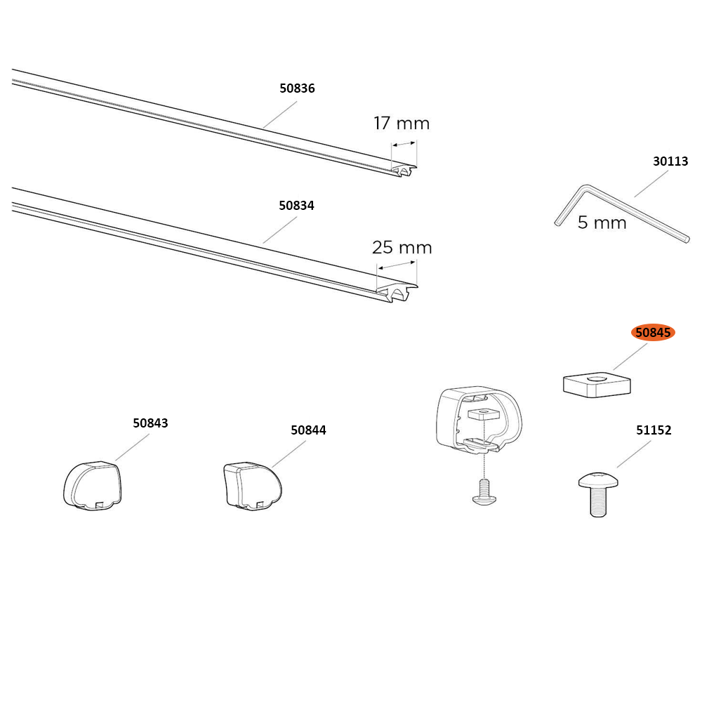 THULE ProBar Square Nut M6 Probar (50845)