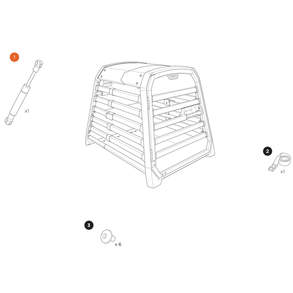 THULE Allax Gas spring 100N - Thule Allax, Thule Allax threshold compatible, Thule Allax double (55167)