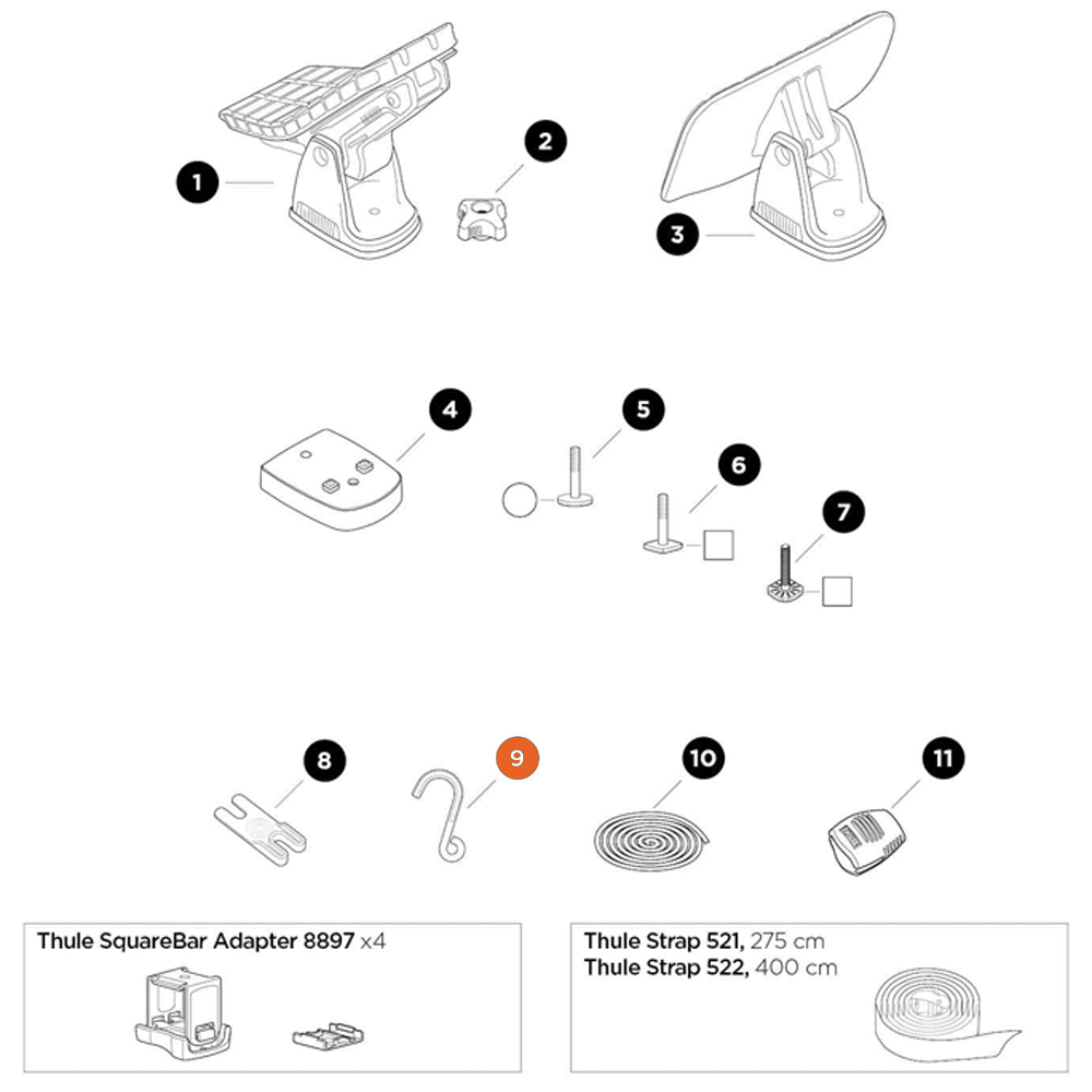THULE DockGlide Hook Flat (52844)
