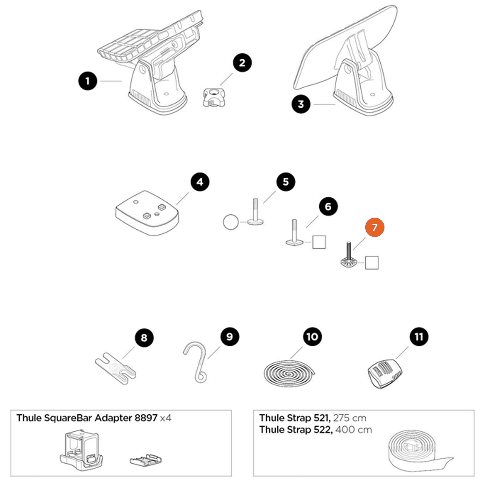THULE DockGlide T-Bolt M6 Serrated (52831)