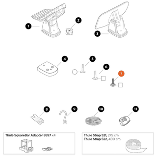 THULE DockGlide T-Bolt M6 Serrated (52831)