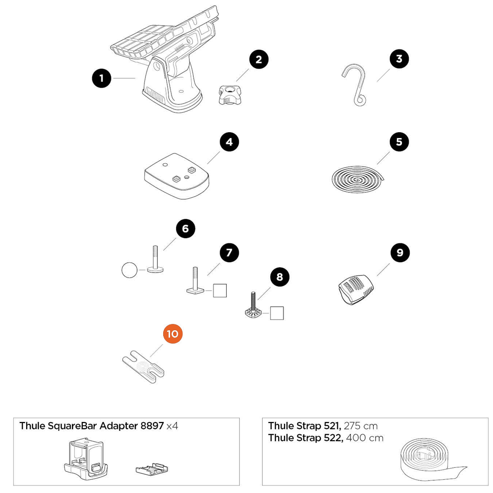 THULE DockGrip Dual Spacer T-Track (54170)