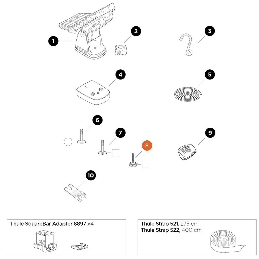 THULE DockGrip T-Bolt M6 Serrated (52831)