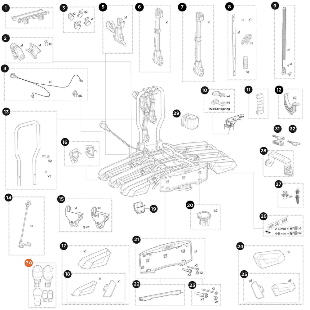 THULE EasyFold 3 Bulb-set midipoint VII (55659)