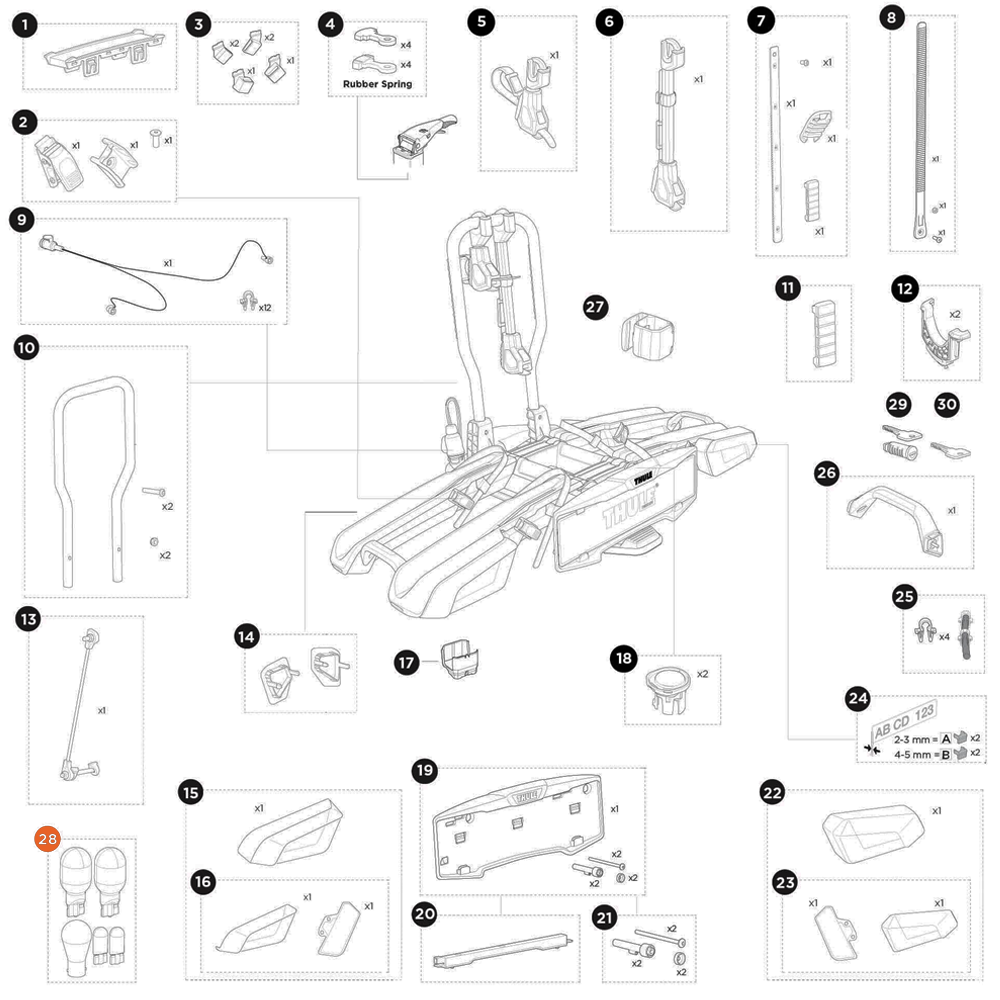 THULE EasyFold 3 Bulb-set midipoint VII (55659)