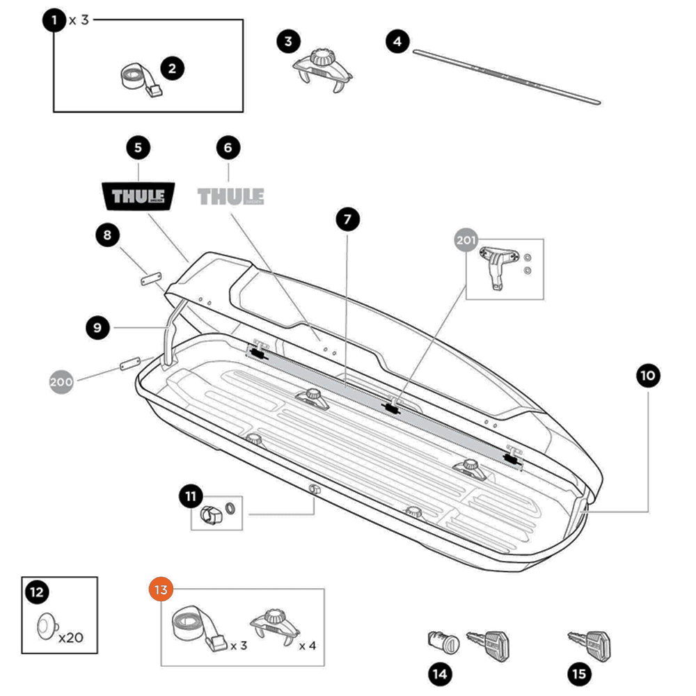 THULE Force XT PowerClick G3 and strap kit (55082)