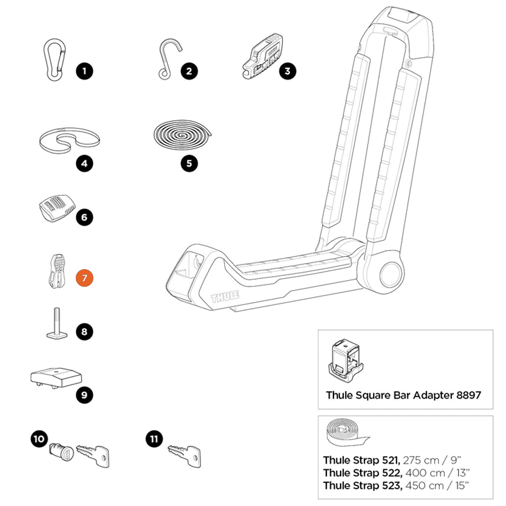 THULE Hull-a-Port Aero Cam Knob Assembly (54186)