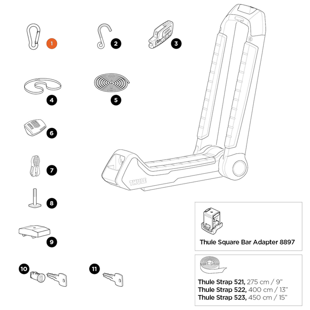 THULE Hull-a-Port Aero Carabiner (52961)