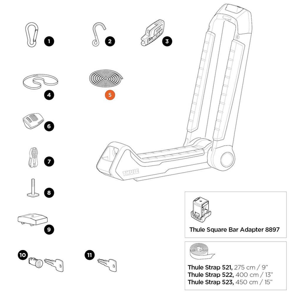THULE Hull-a-Port Aero Rope 1/4" Diameter (52962)