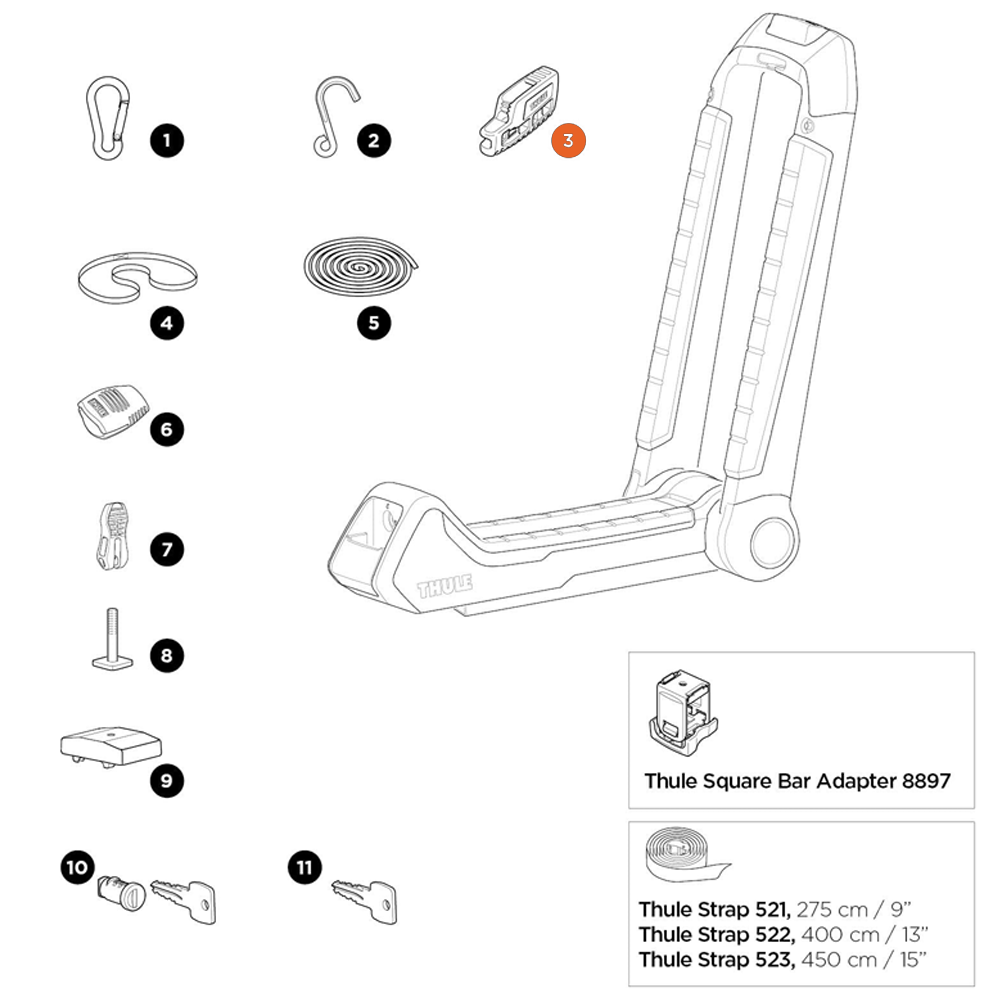 THULE Hull-a-Port Aero Tie-Down Cleat (52960)