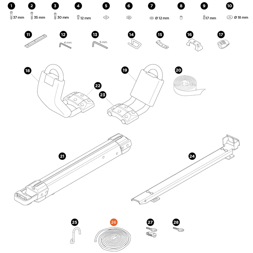THULE Hullavator Pro 1/4 Rope (56247)