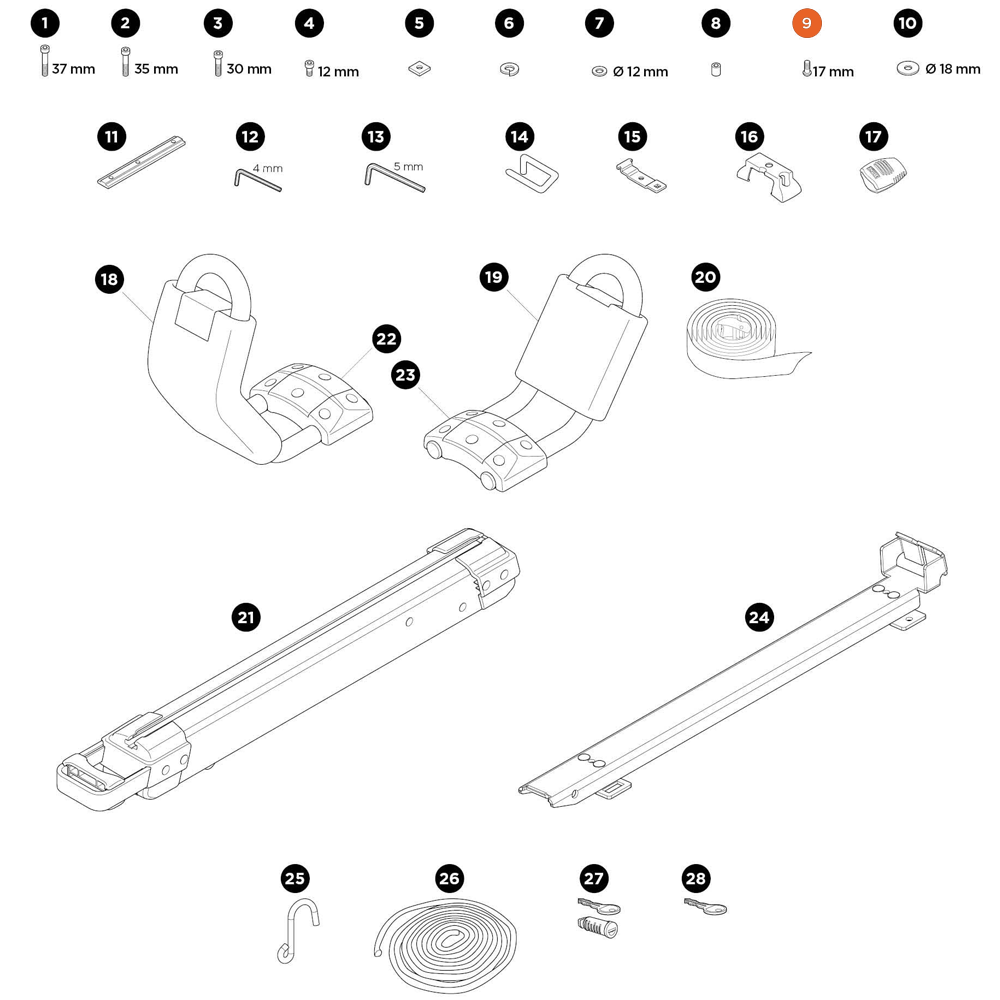 THULE Hullavator Pro Allen Screw Socket Head (52640)