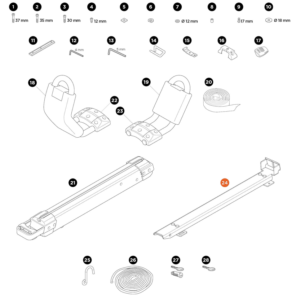THULE Hullavator Pro Bar Mount Assembly (56290)
