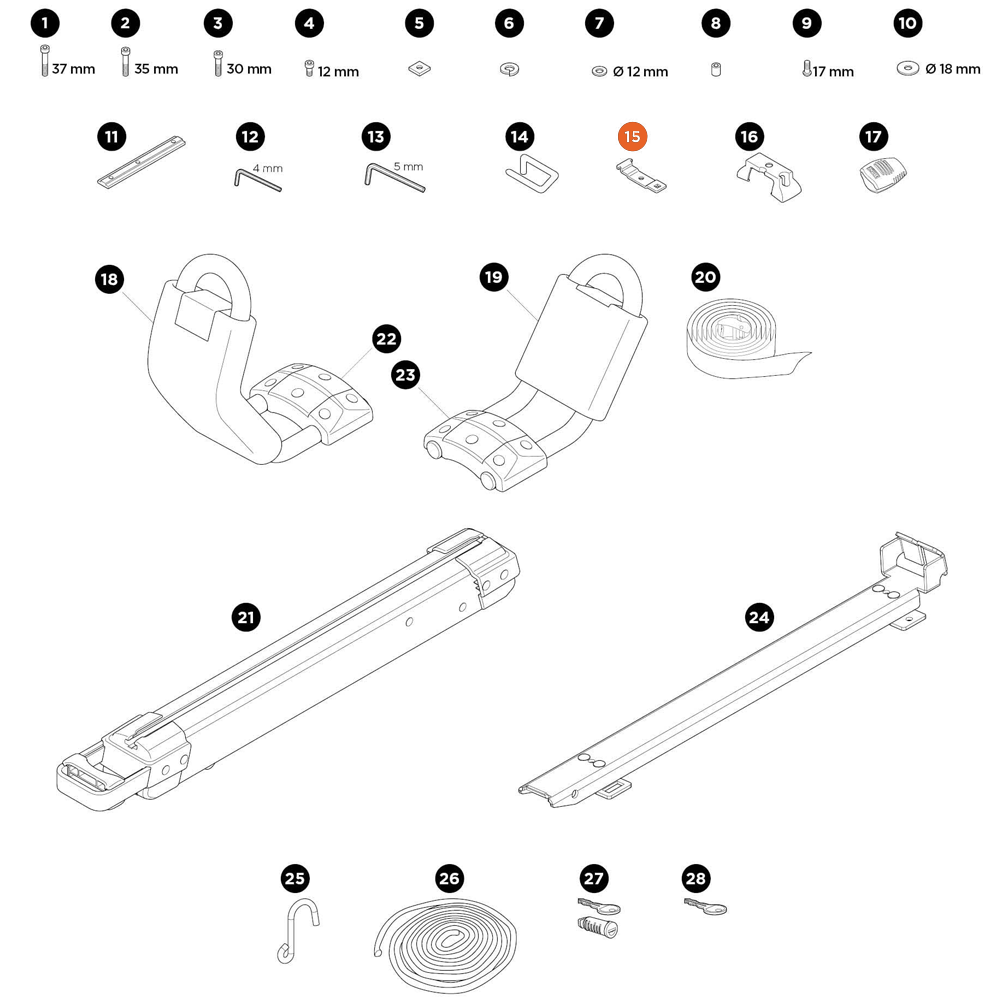 THULE Hullavator Pro Bracket T-track (52644)