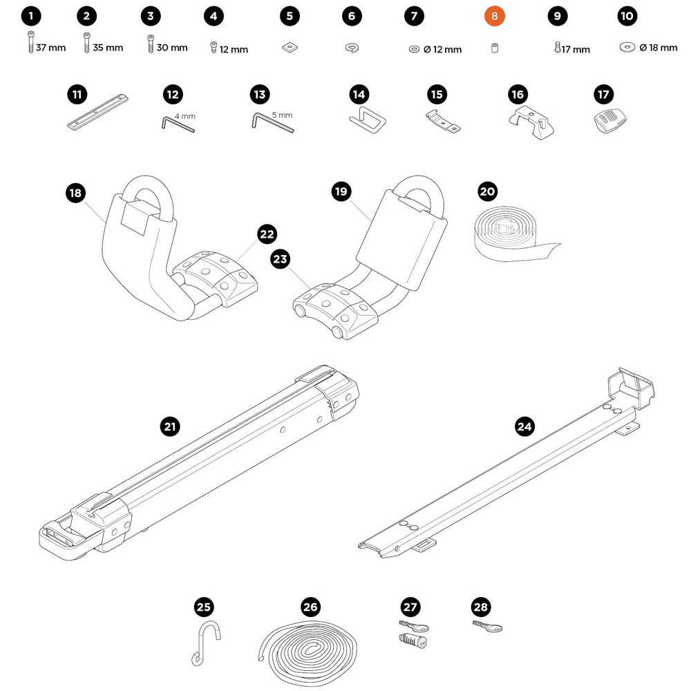 THULE Hullavator Pro Round nut 898 (52639)