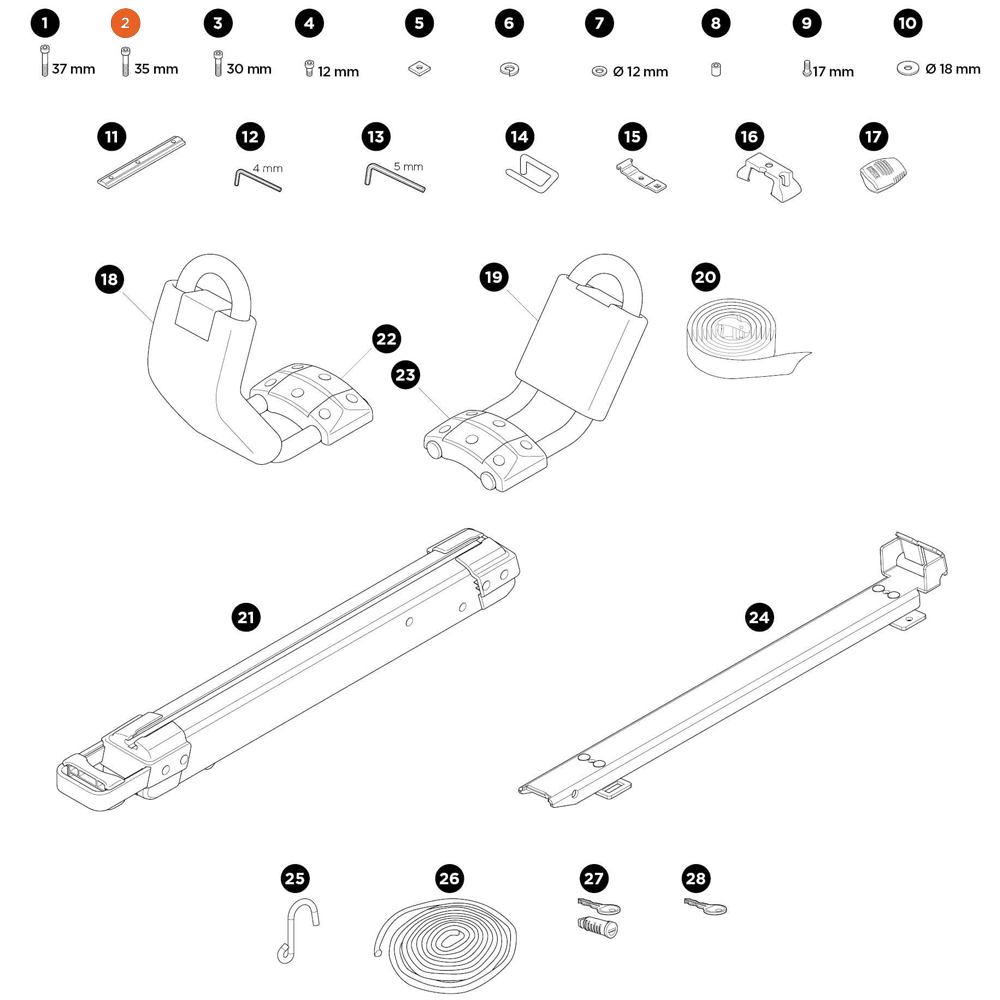 THULE Hullavator Pro Screw MC6S M6X35 (31307)