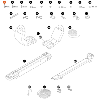THULE Hullavator Pro Screw MC6S M6X37 (4 pcs) (56000)