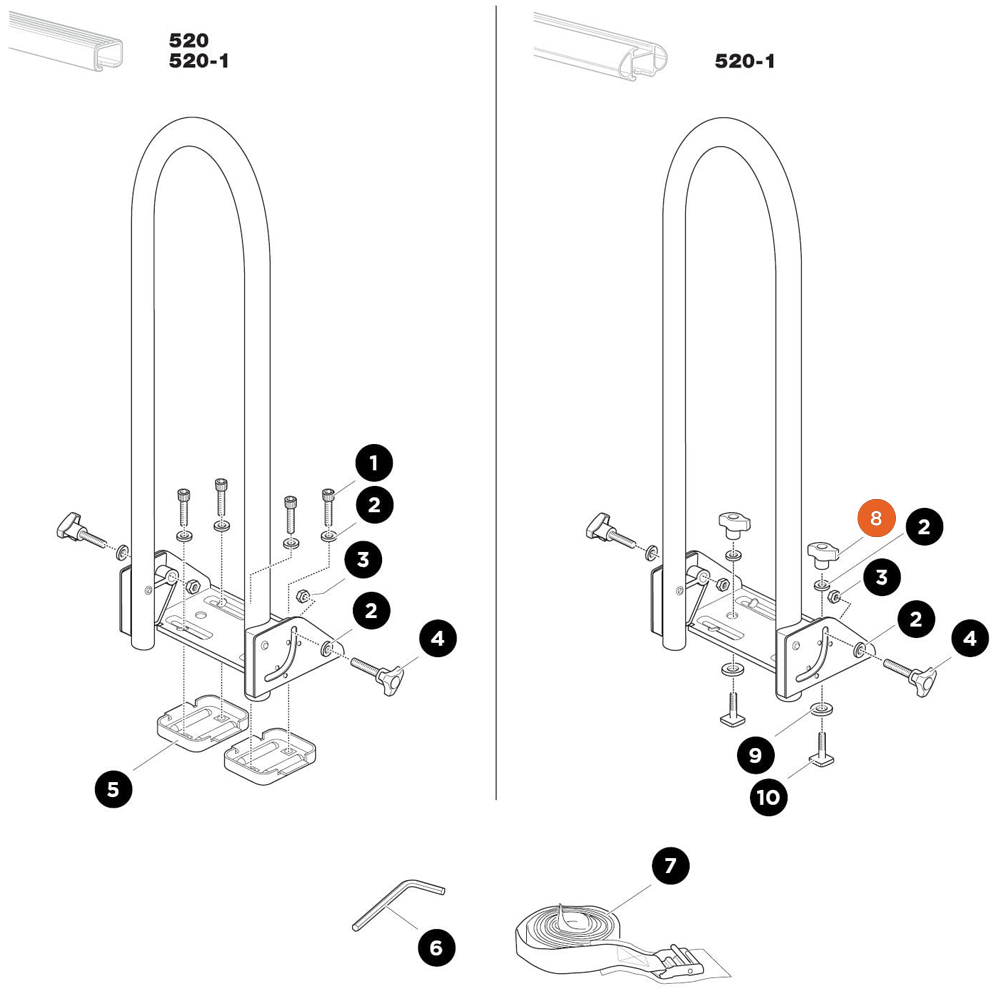 THULE Kayak Support 2 Wing knob (50107)