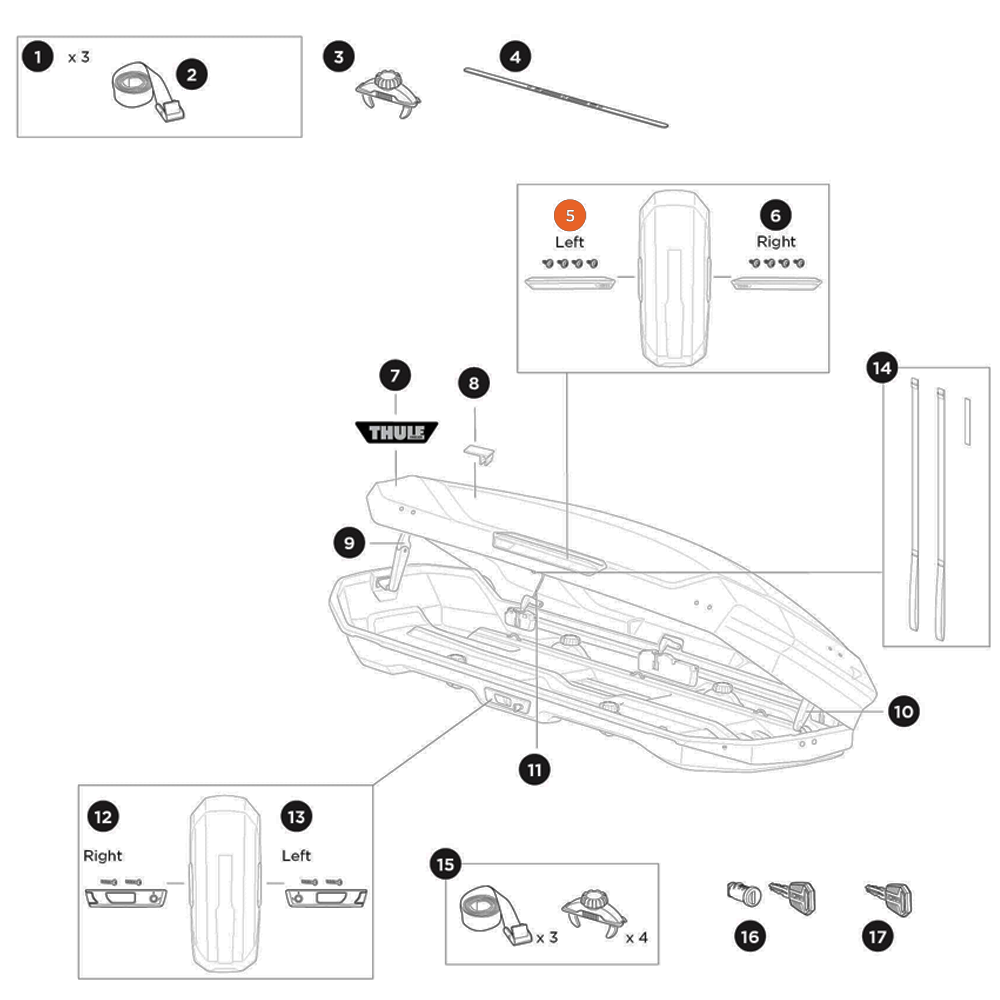 THULE Motion 3 Handle Left (55296)