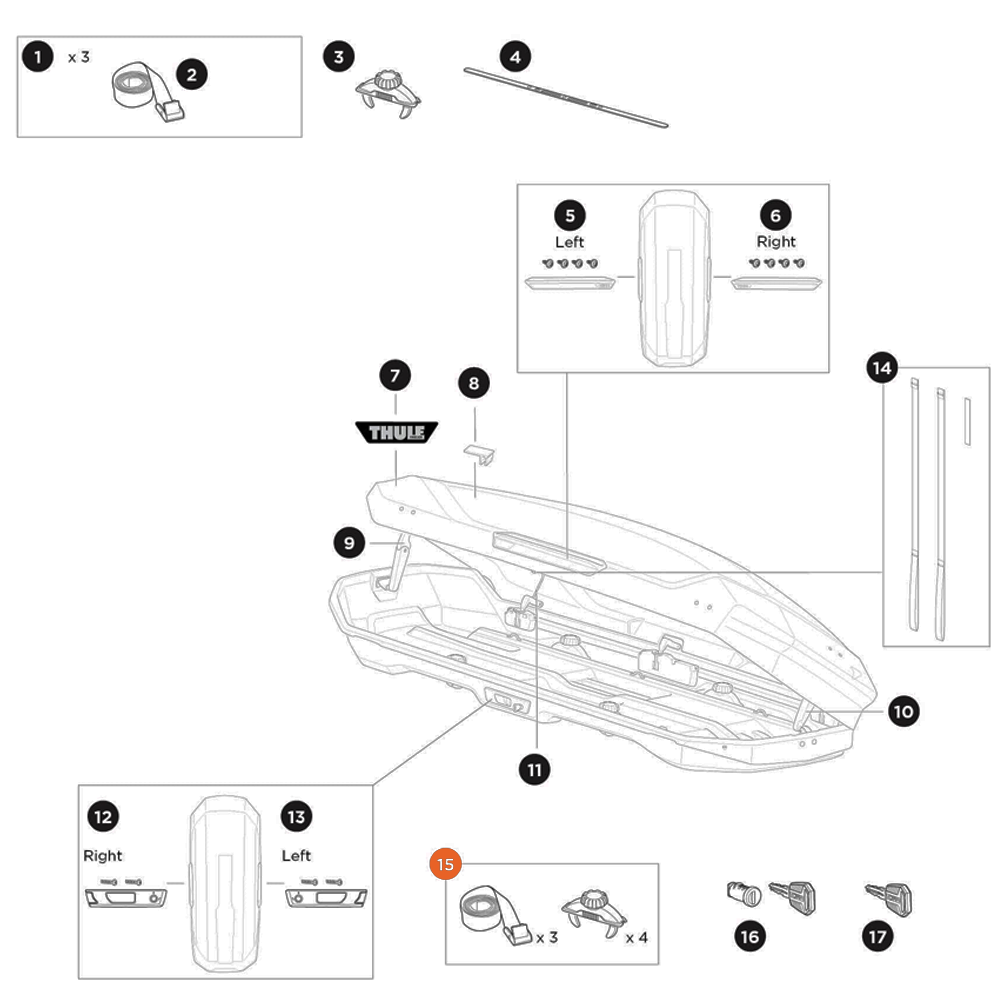 THULE Motion 3 PowerClick G3 and strap kit (55082)