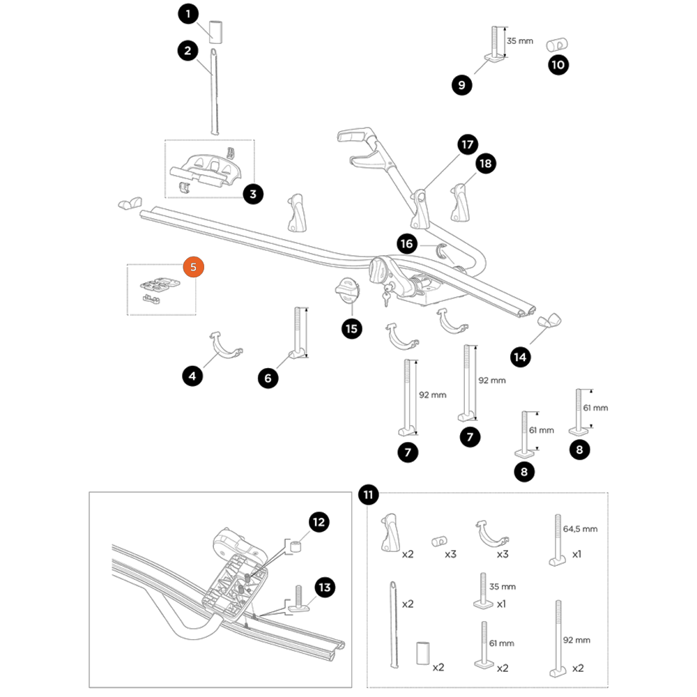 THULE ProRide 591 Rear tray assembly (52114)