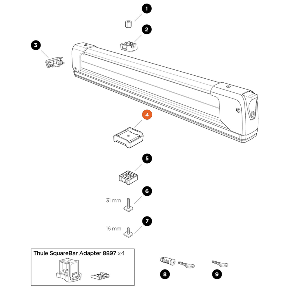 THULE SnowPack Short Foot Extension (52617)