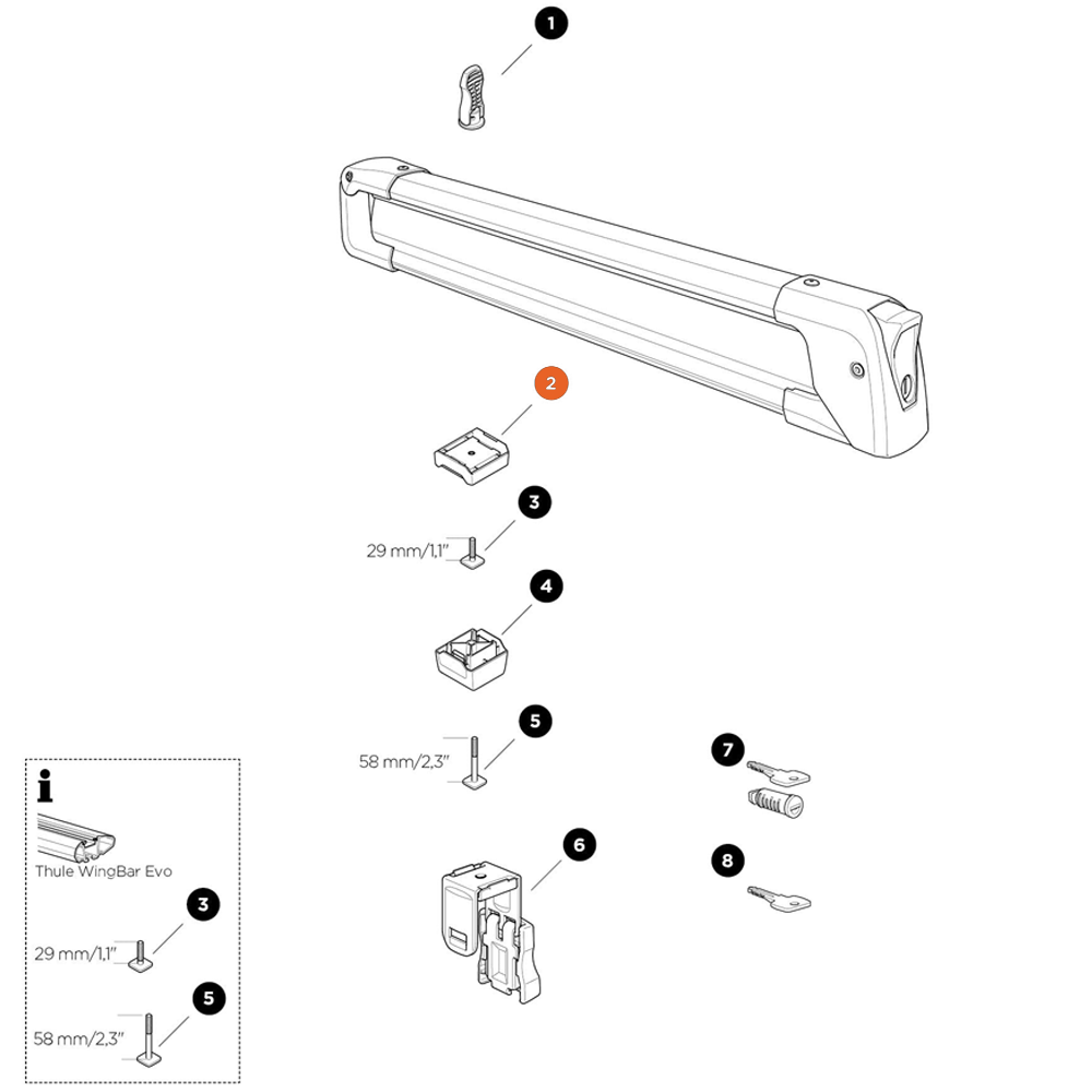THULE SnowPack Short Foot Extension (52617)