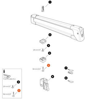 THULE SnowPack T-Track Screw 58mm (54128)