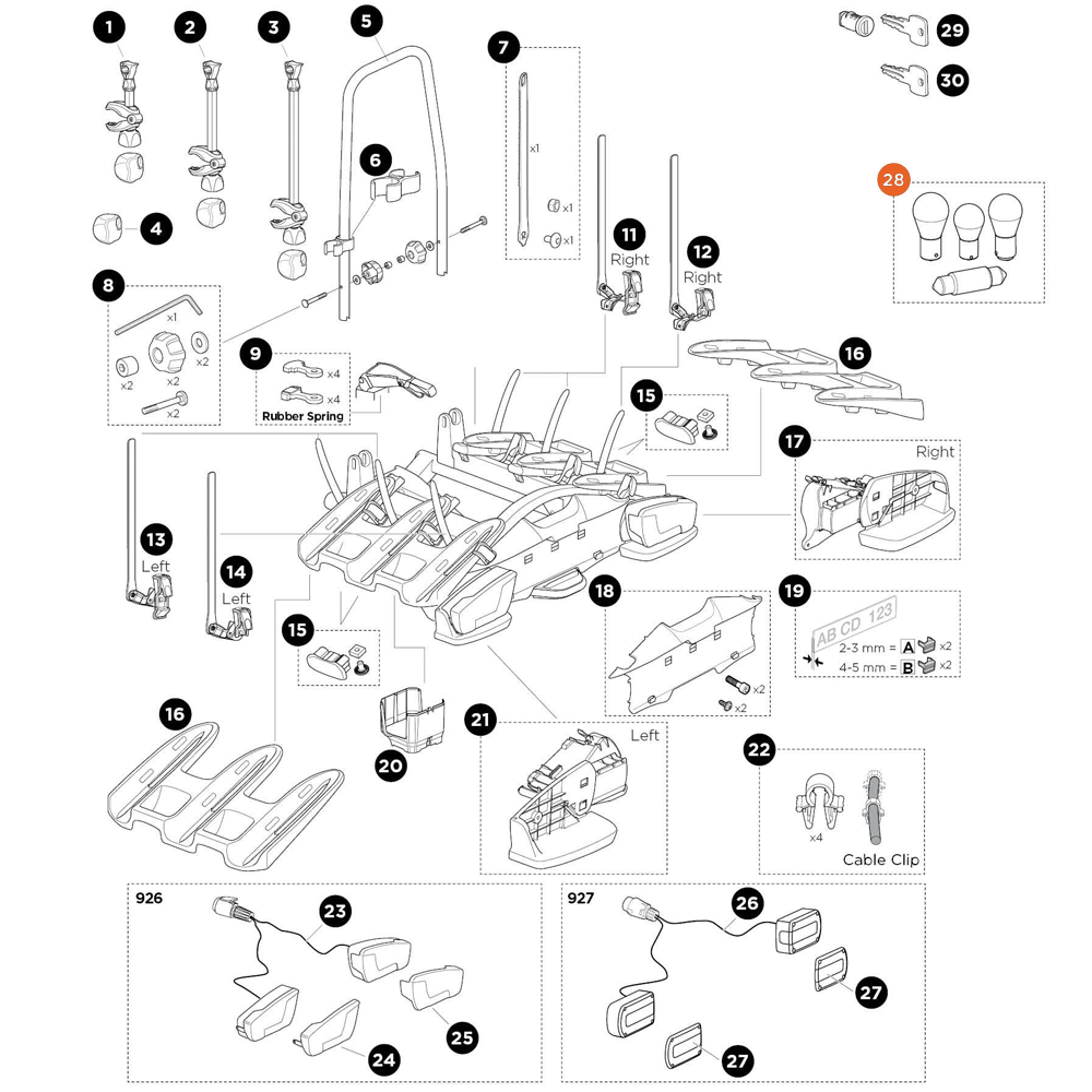 THULE VeloCompact Bulb-set midipoint V (55657)