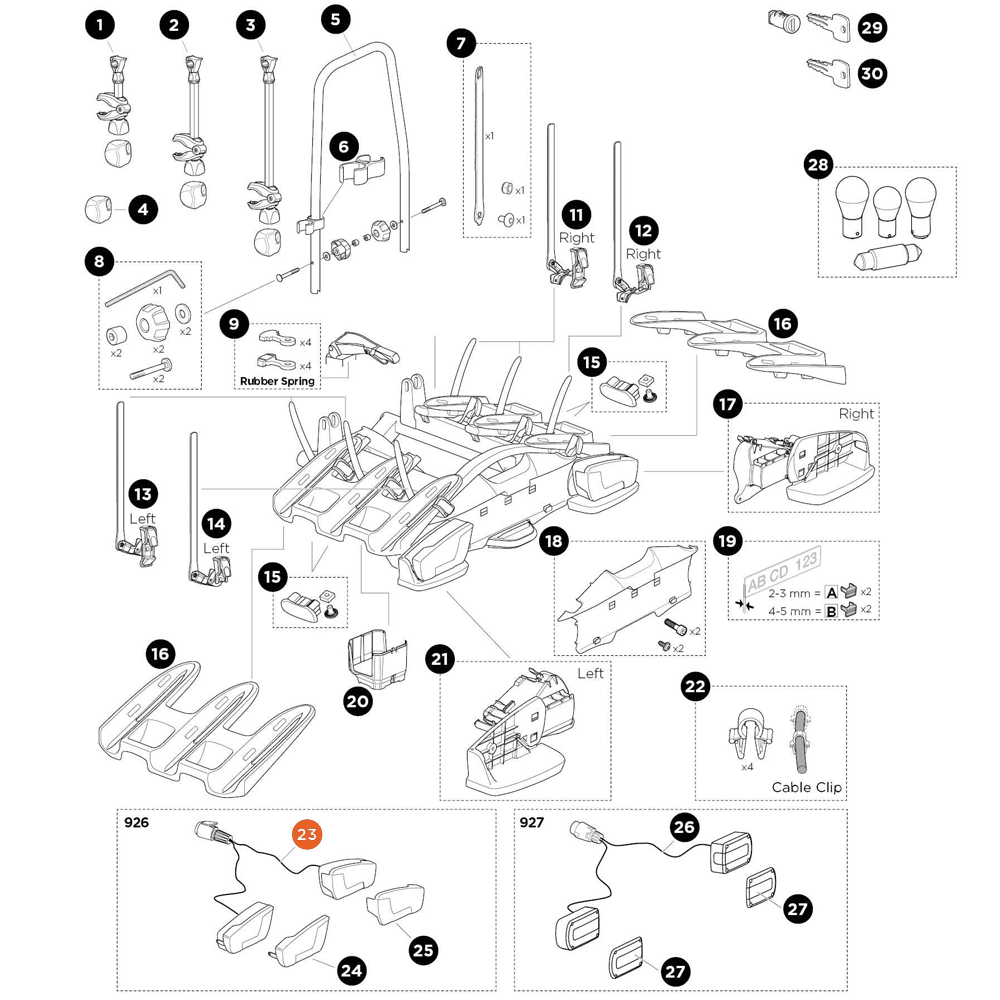 THULE VeloCompact Lampset Midipoint V Cable (55033)