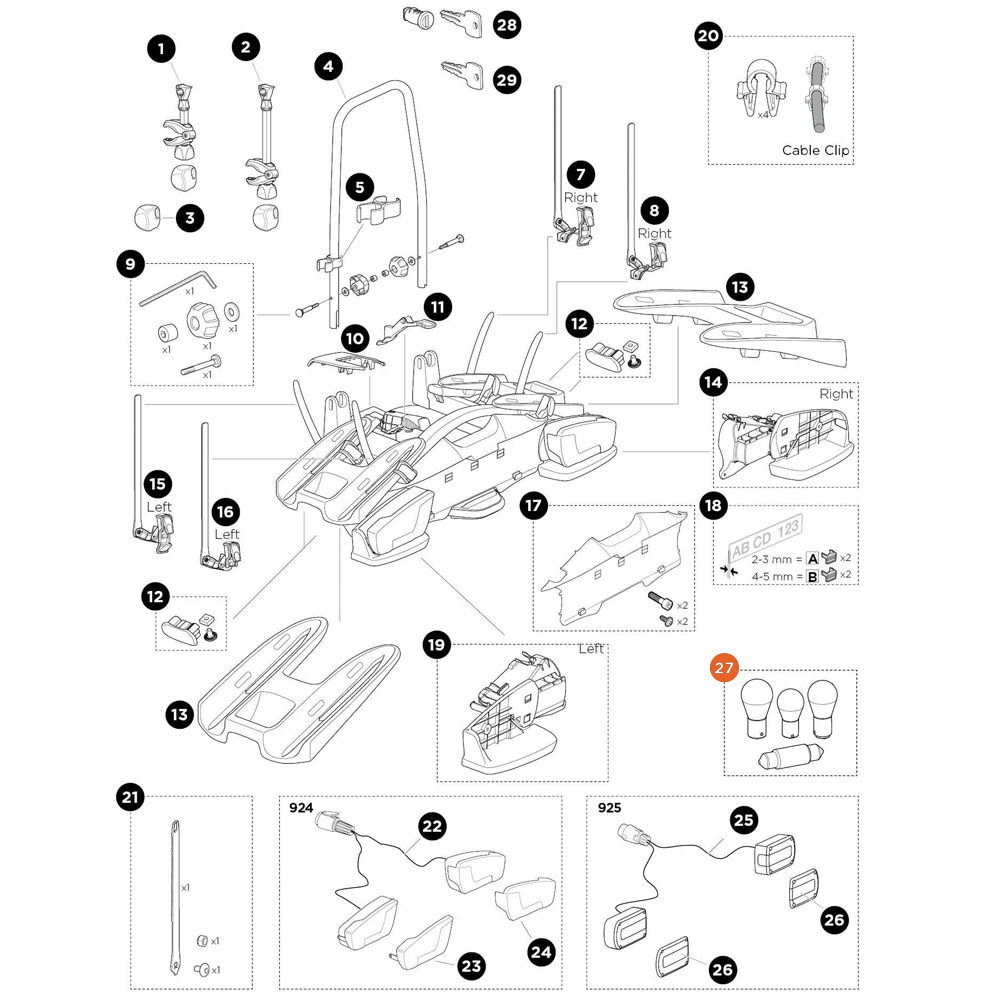 THULE VeloCompact Bulb-set midipoint V (55657)