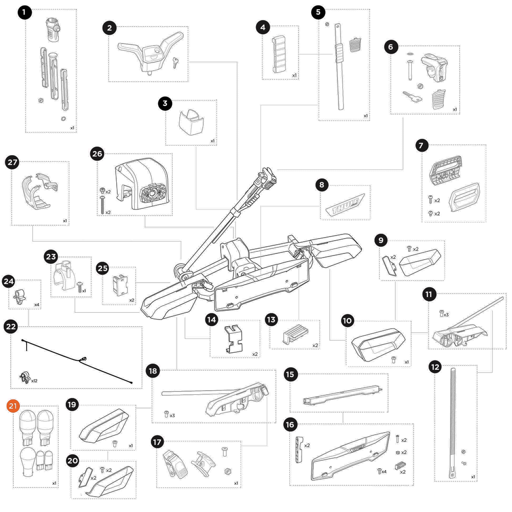 THULE VeloLite 1 bike RHD Bulb-set midipoint VII (55659)