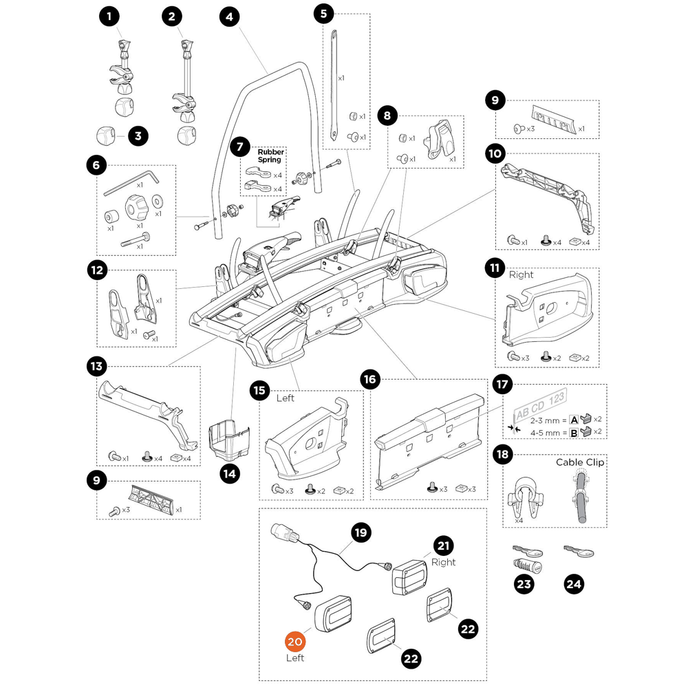 THULE VeloSpace 2 7-pin Lamp Minipoint 7 Pin (52118)