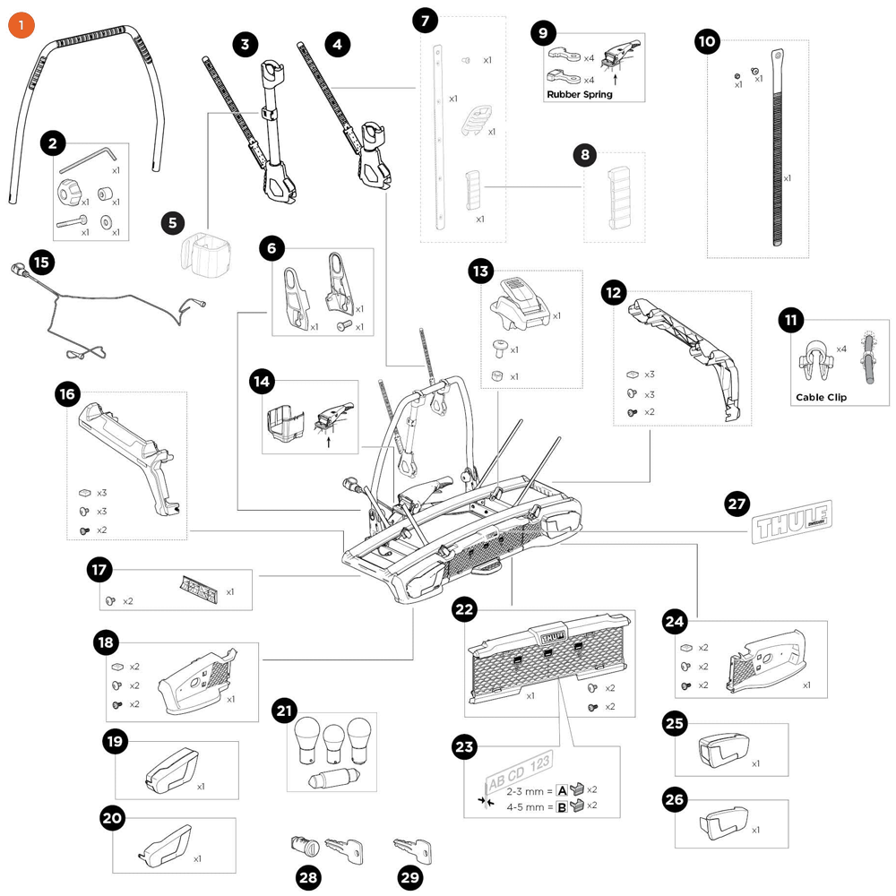 THULE VeloSpace 3 Bike frame holder 2B (55686)