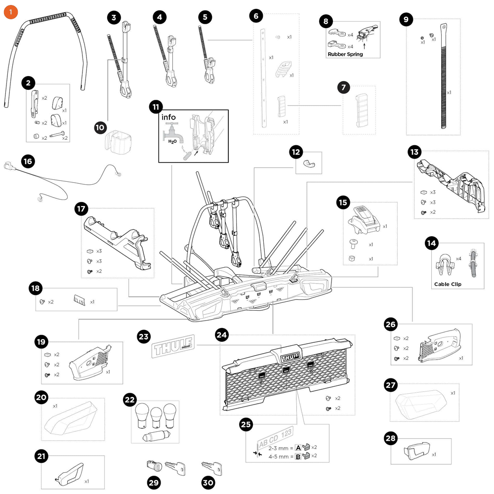 THULE VeloSpace 3 Bike frame holder 3B (55687)