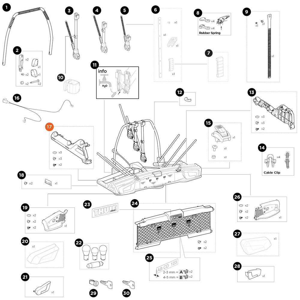 THULE VeloSpace 3 Side cover left 3B (55691)