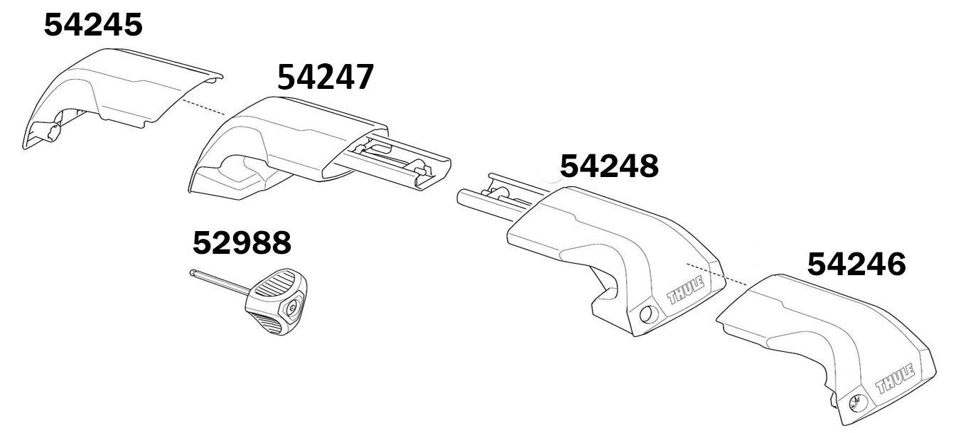 Thule 7206 Edge Flush Rail Right Foot (54248)