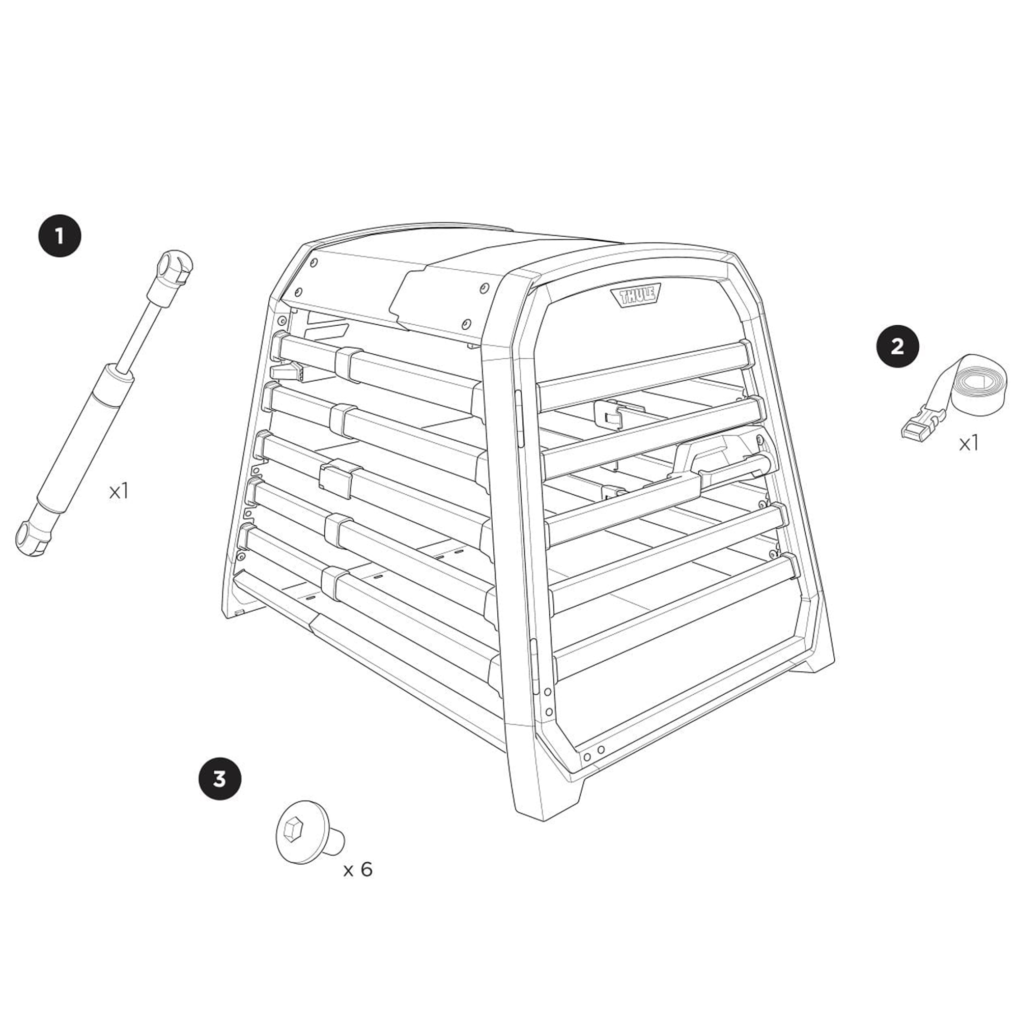 Thule Allax Spare Parts numbered spare-parts diagram