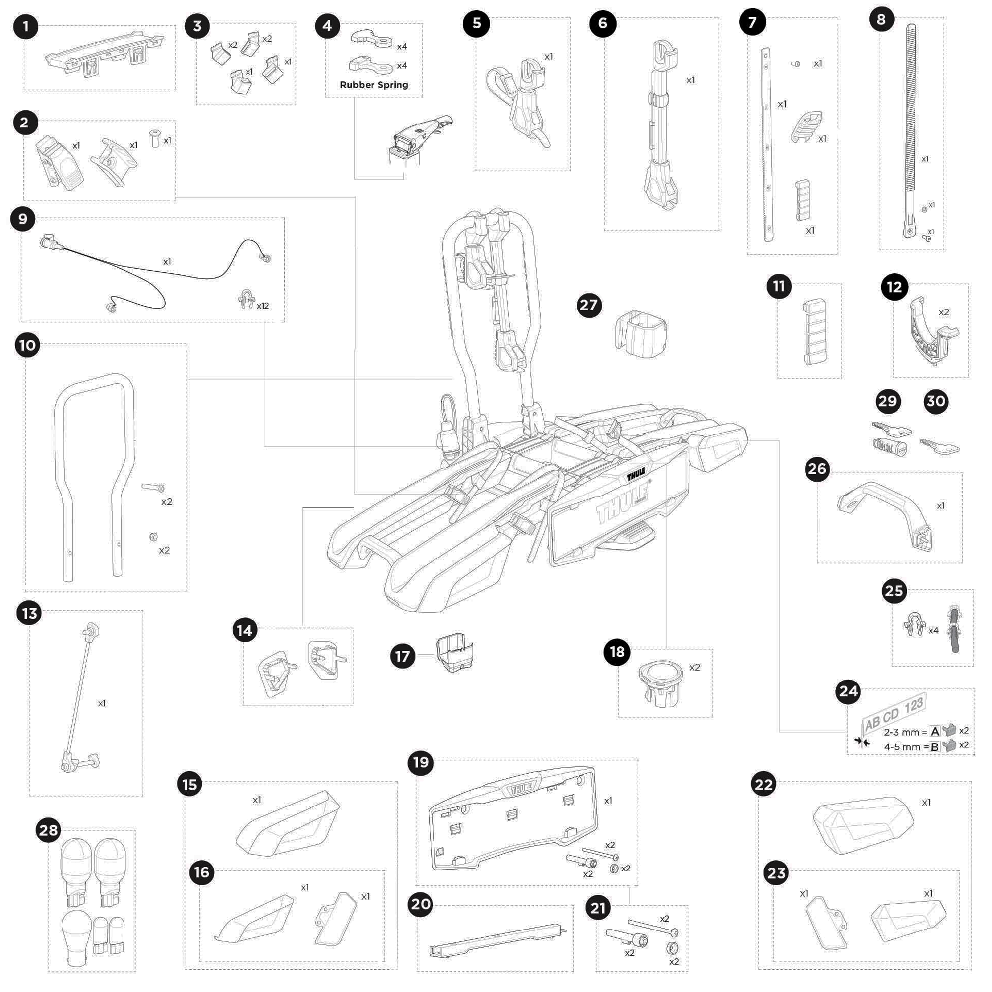 Thule EasyFold 3 9442 Spare Parts