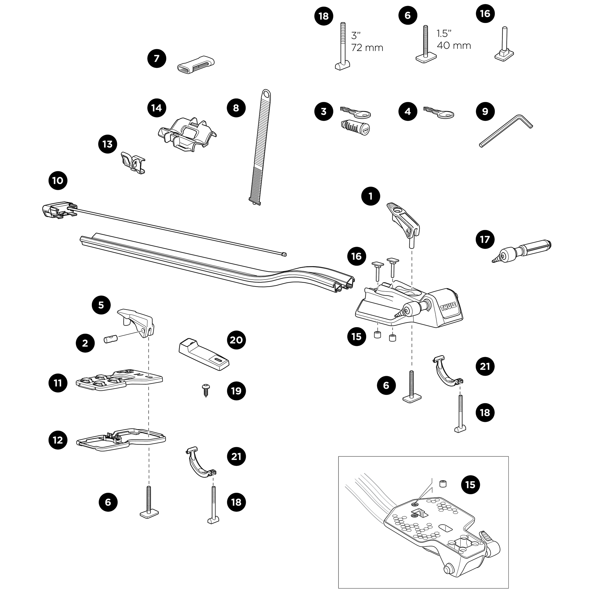 Thule FastRide 564 Spare parts