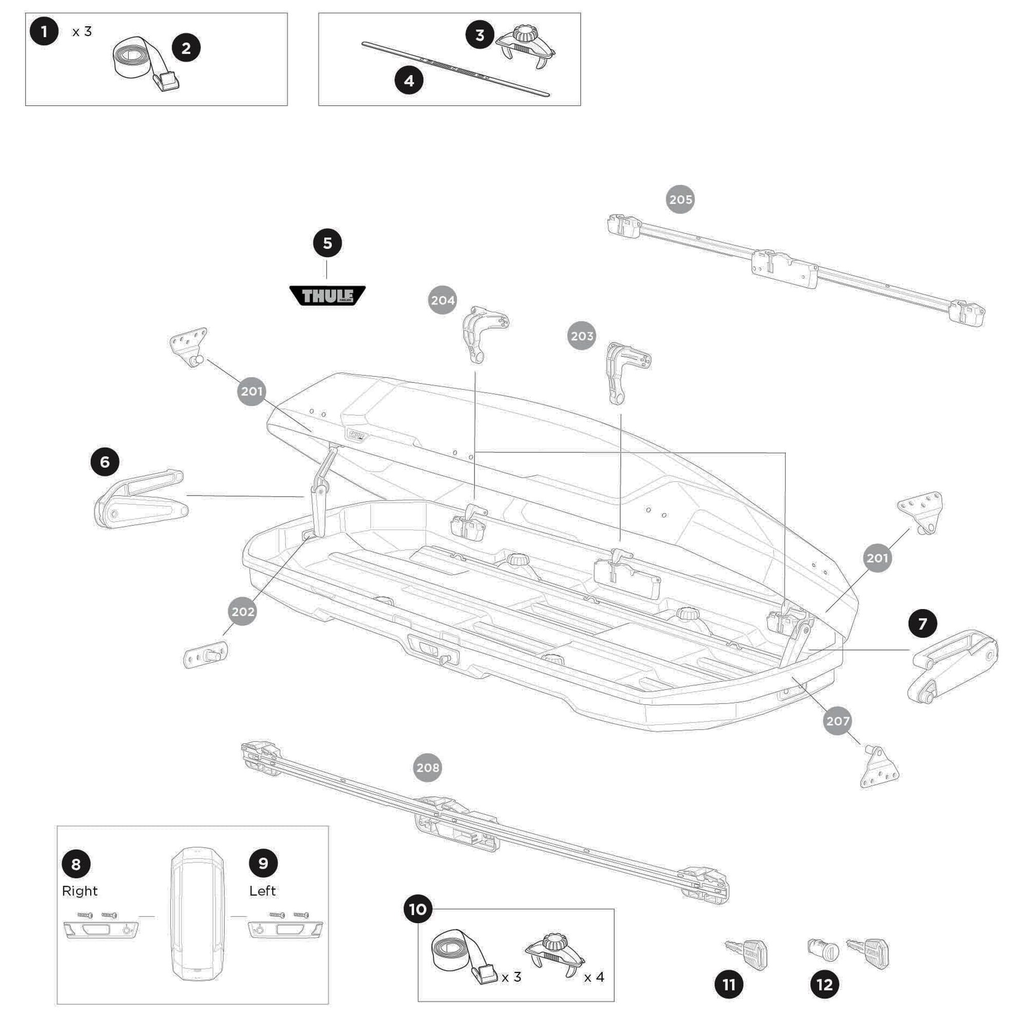 Thule Force 3 M Spare Parts