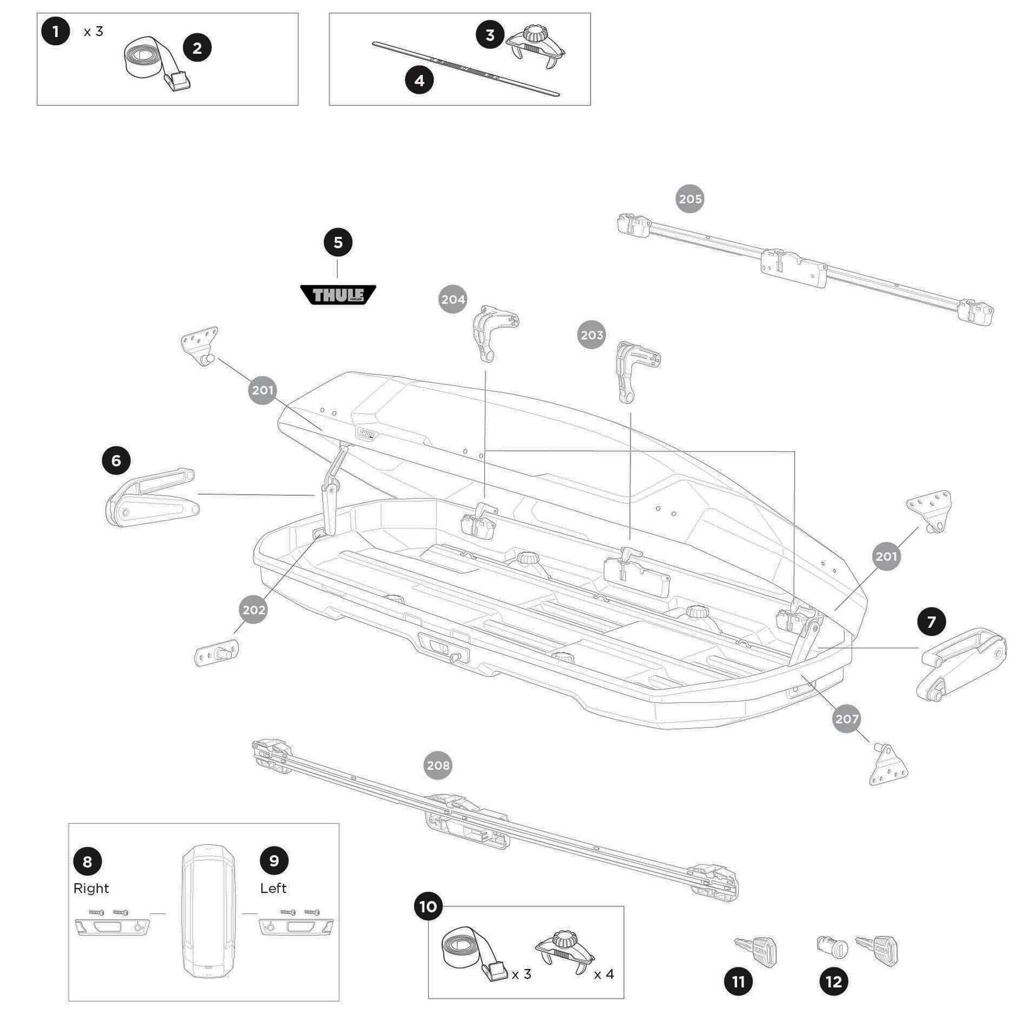 Thule Force 3 S Spare Parts