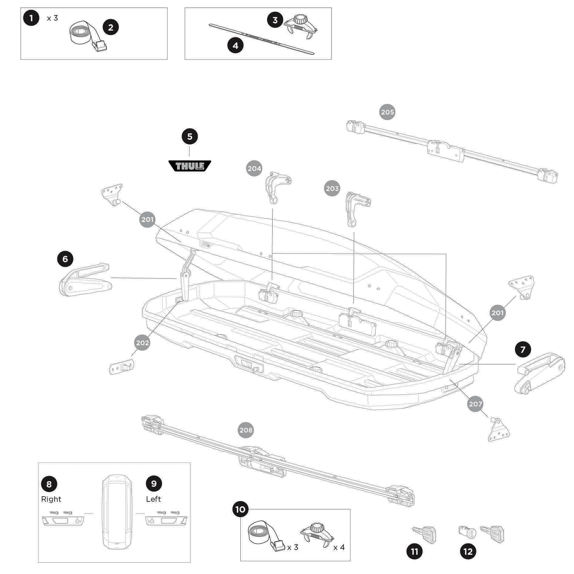 Thule Force 3 XXL Sport Spare Parts