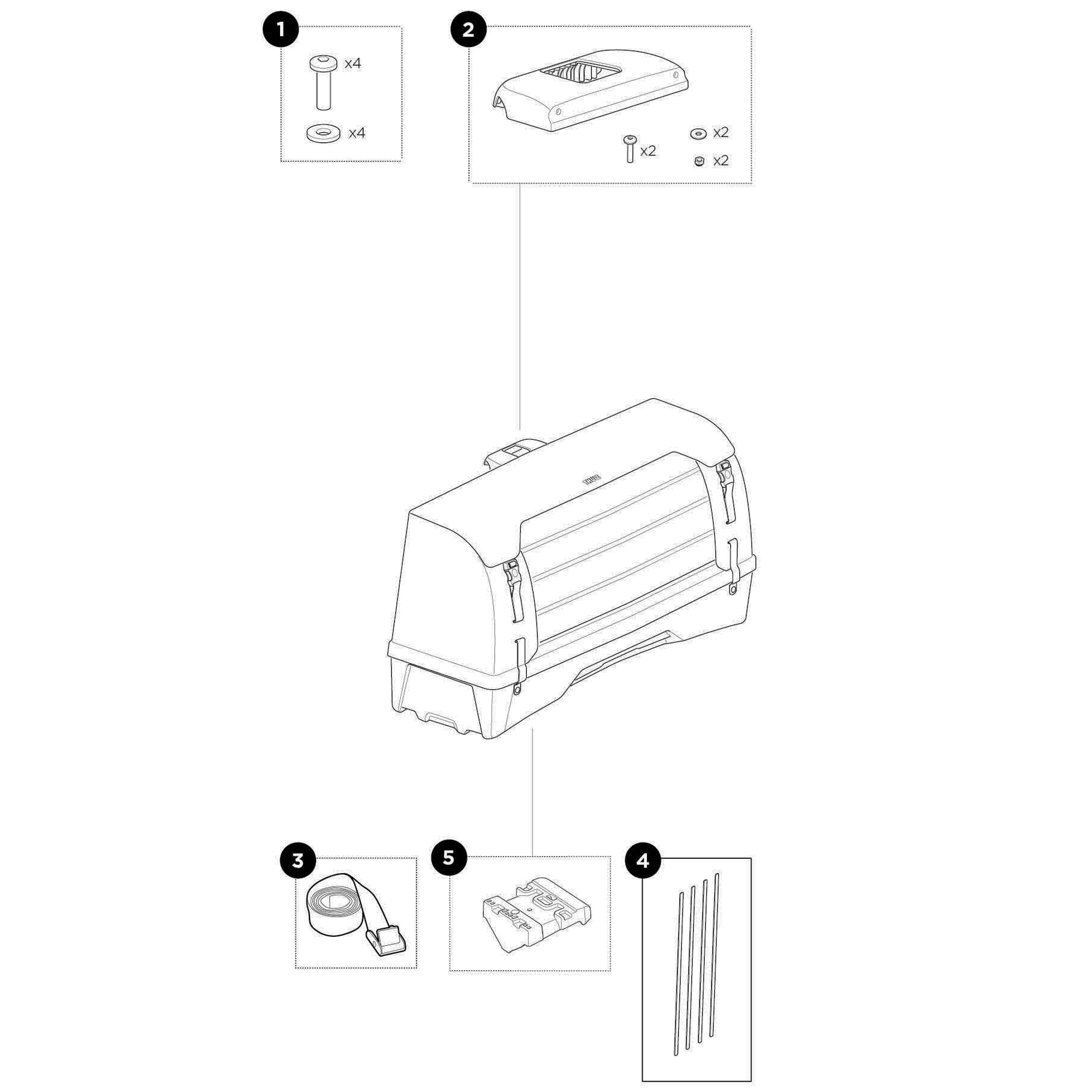 Thule Onto 2 For EasyFold 3 Spare Parts numbered spare-parts diagram